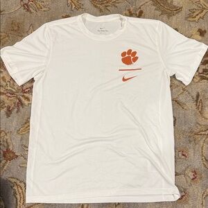 Nike Men's White Tee with Orange Graphics